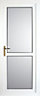 Obscure Double glazed Mid bar White Back door & frame, (H)2055mm (W)840mm