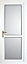 Obscure Double glazed Mid bar White Back door & frame, (H)2055mm (W)840mm