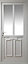 Obscure Double glazed Panelled White External Front door & frame, (H)2055mm (W)920mm