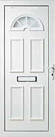 Obscure Double glazed Sunrise White External Front door & frame, (H)2055mm (W)840mm