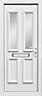 Obscure with leaded pattern Double glazed Panelled White External Front door & frame, (H)2055mm (W)840mm
