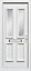 Obscure with leaded pattern Double glazed Panelled White External Front door & frame, (H)2055mm (W)840mm
