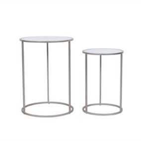 Ocio Champagne marble effect Side table