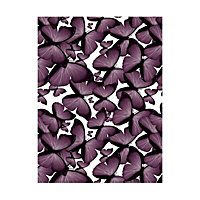 Off The Wall Creations Butterfly Aubergine Glass Splashback, (H)745mm (W)595mm (T)6mm