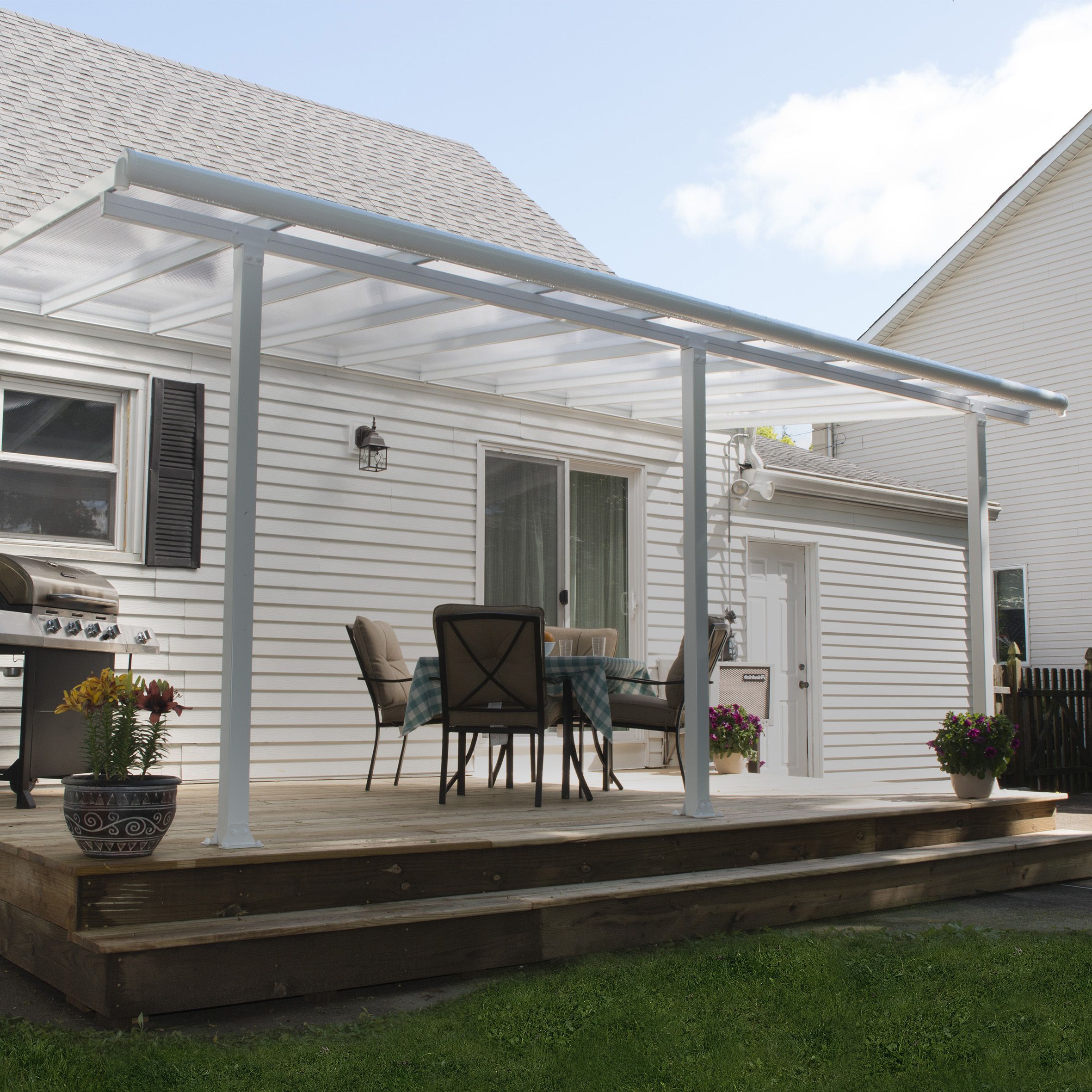 Olympia White Patio cover (H)3050mm (W)2950mm (D)5460mm