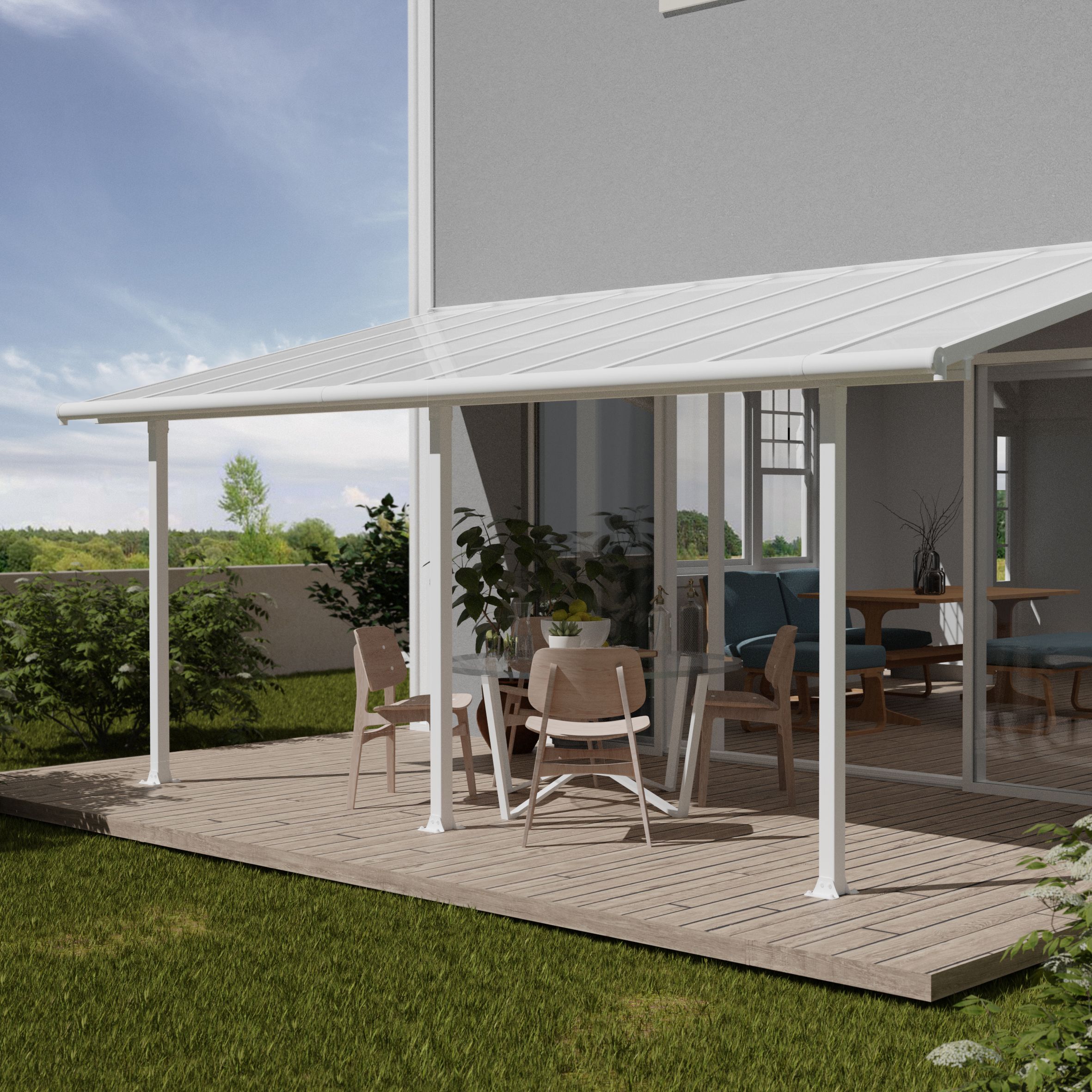 Olympia White Patio cover (H)3050mm (W)2950mm (D)6100mm