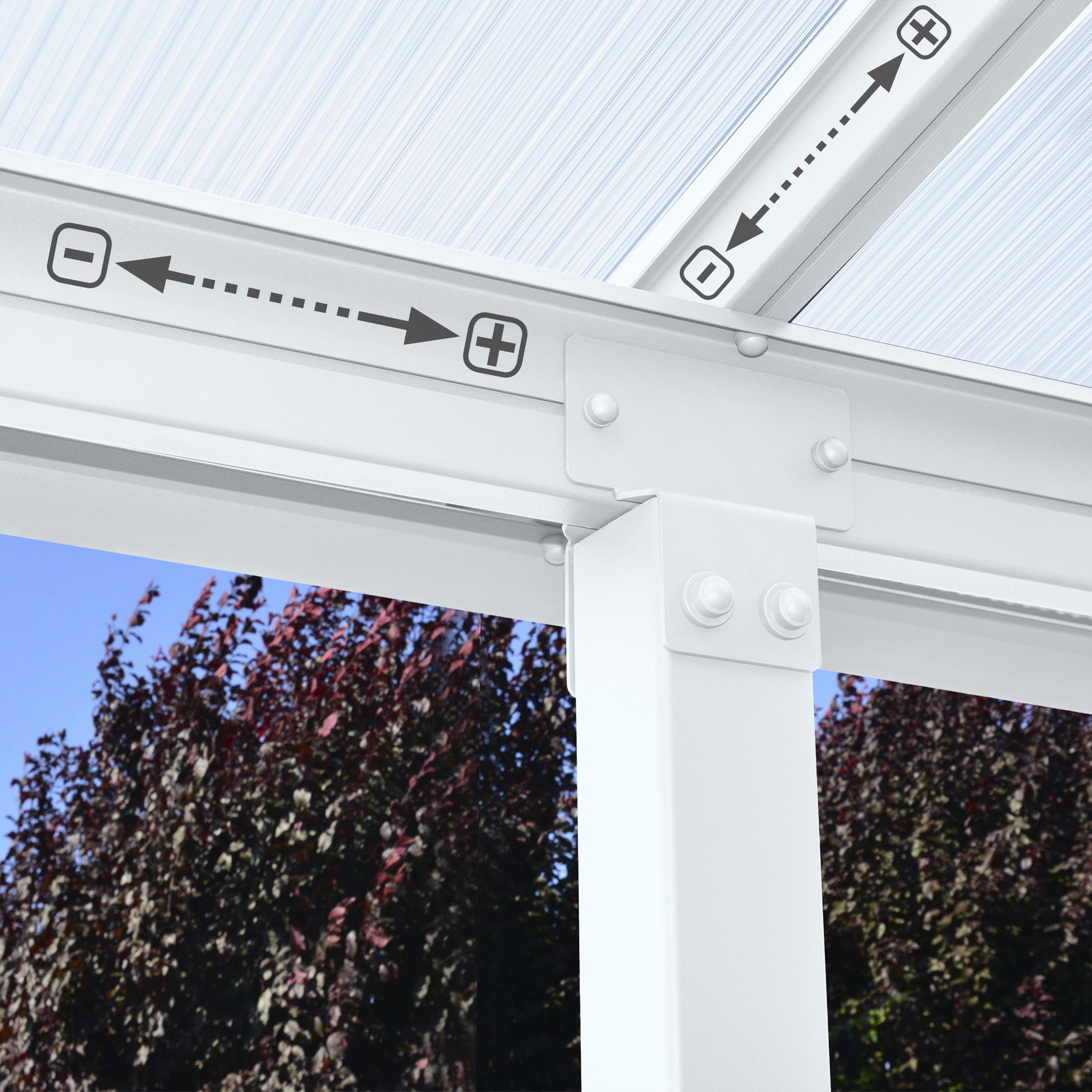 Olympia White Patio cover (H)3050mm (W)2950mm (D)6100mm