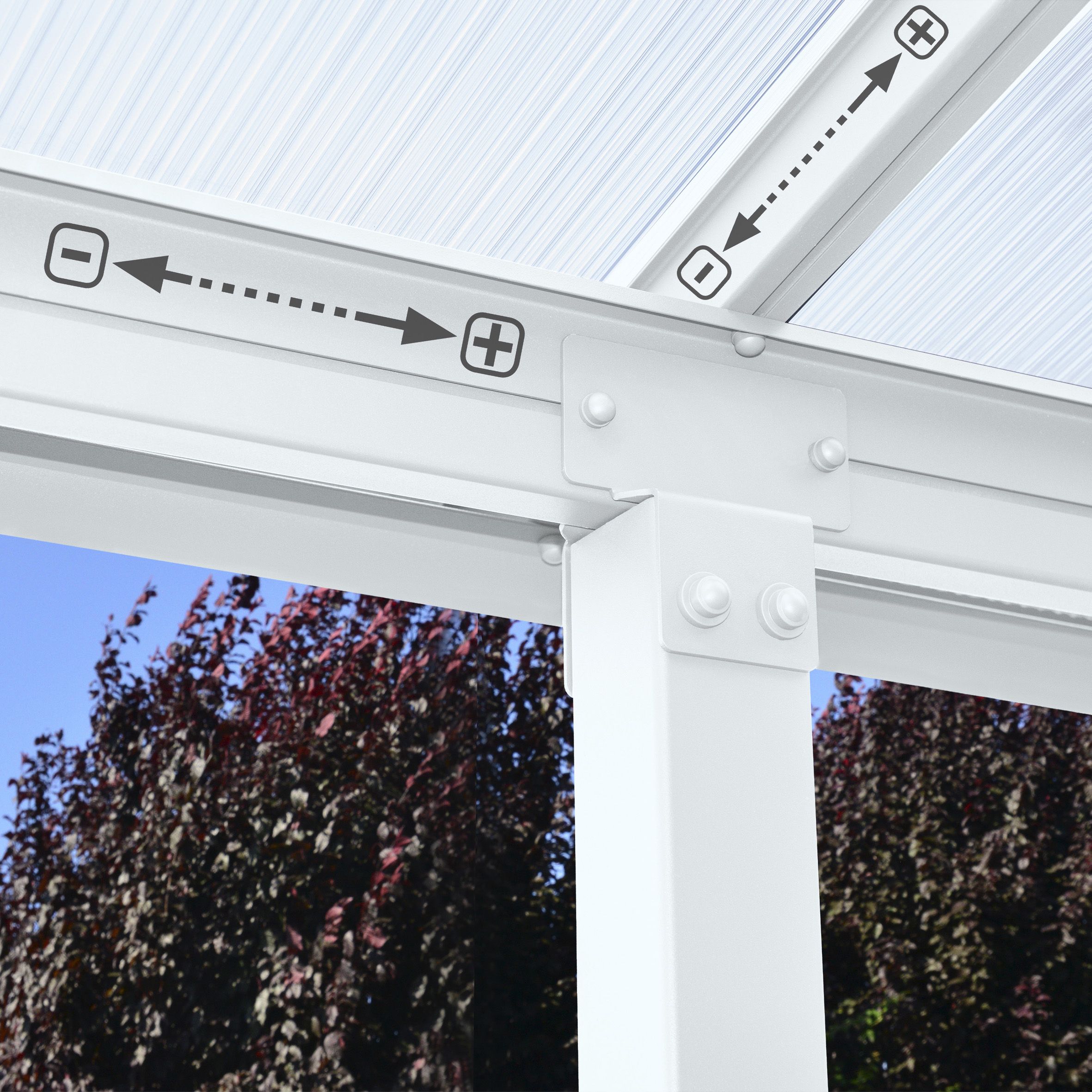 Olympia White Patio cover (H)3050mm (W)2950mm (D)7300mm