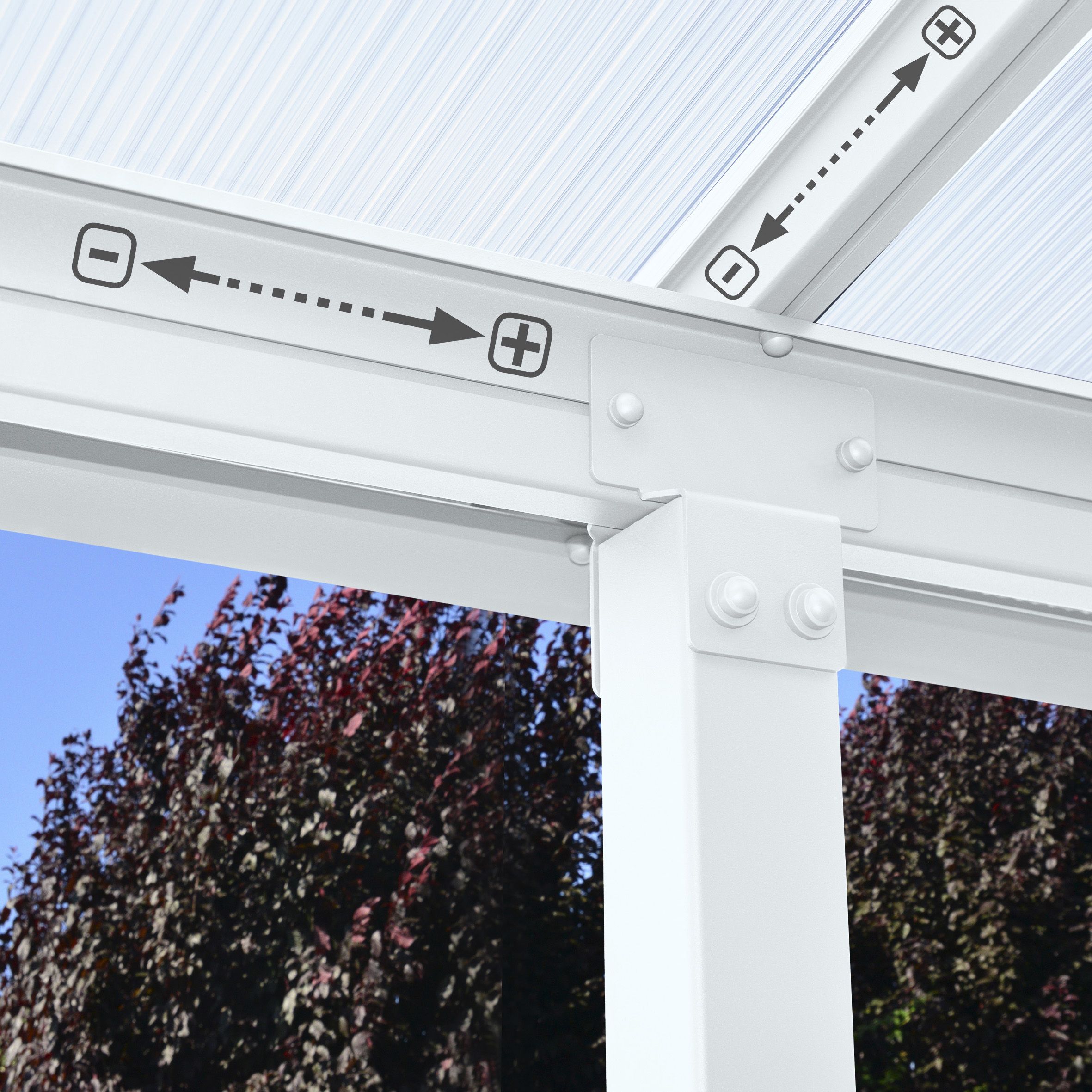 Olympia White Patio cover (H)3050mm (W)2950mm (D)8510mm