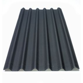 Onduline Black Bitumen-saturated organic fibres Corrugated roofing sheet (L)2m (W)820mm (T)2.6mm