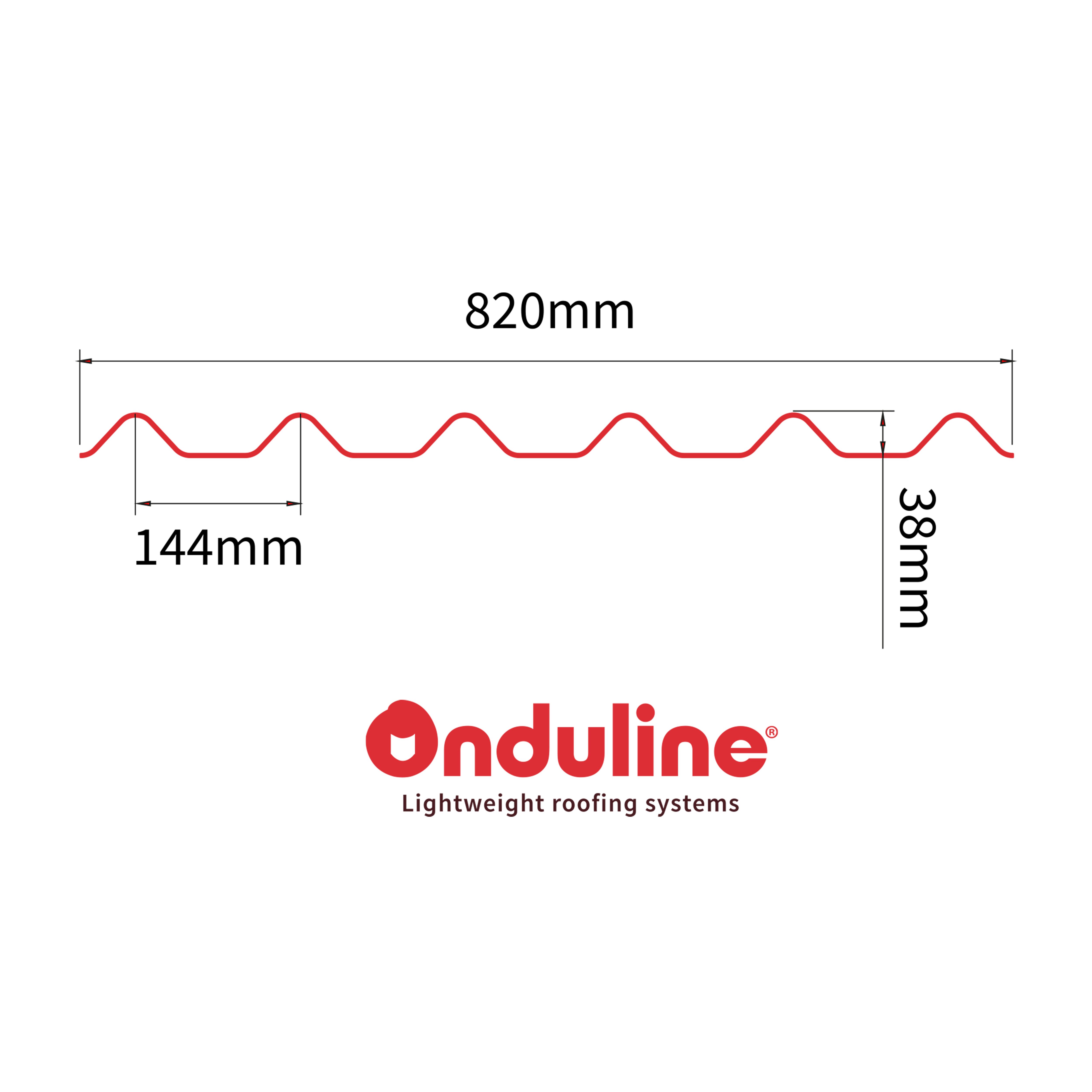 Onduline Red Bitumen Corrugated roofing sheet (L)2m (W)820mm (T)2.6mm