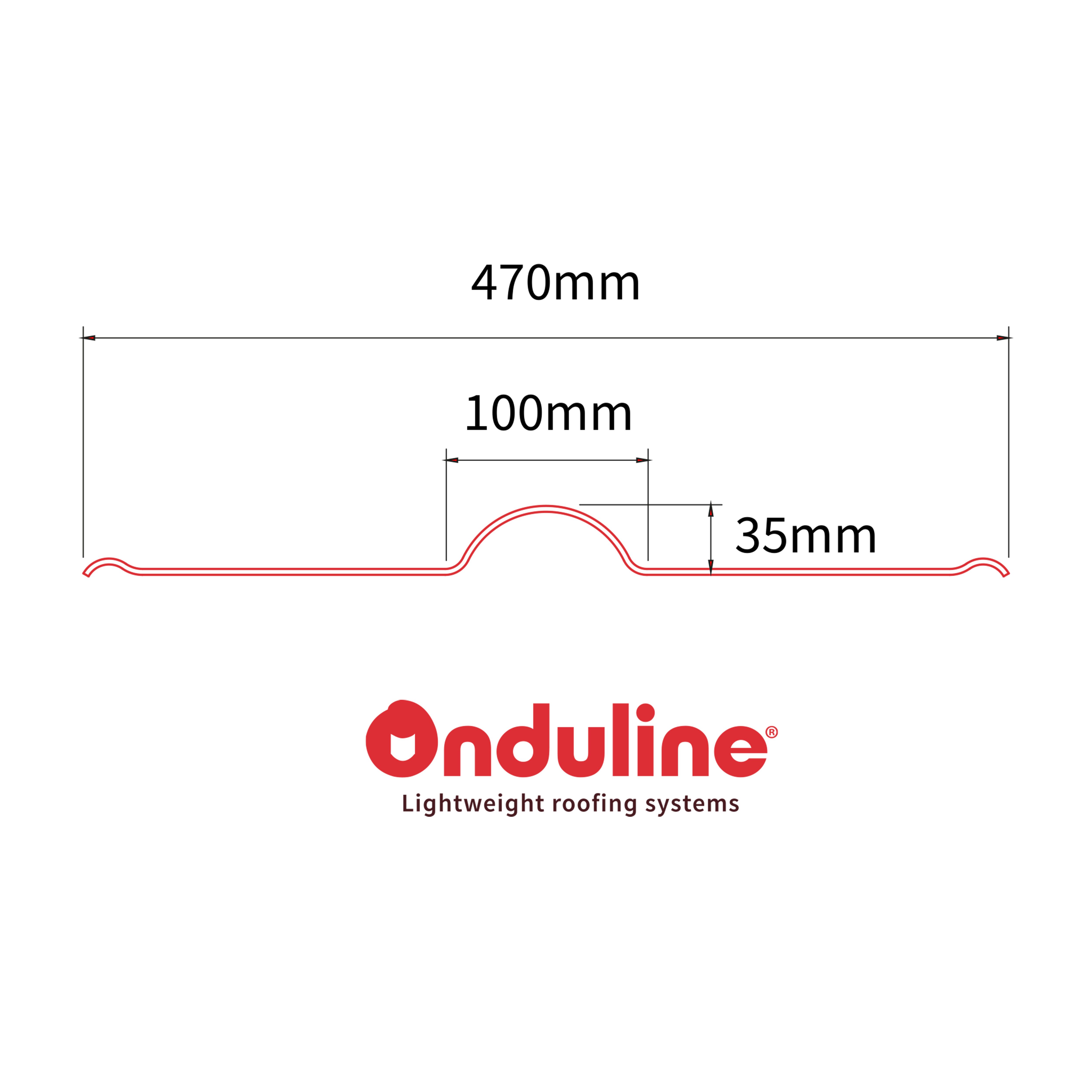 Onduline Red Bitumen Ridge piece (L)1000mm (W)420mm