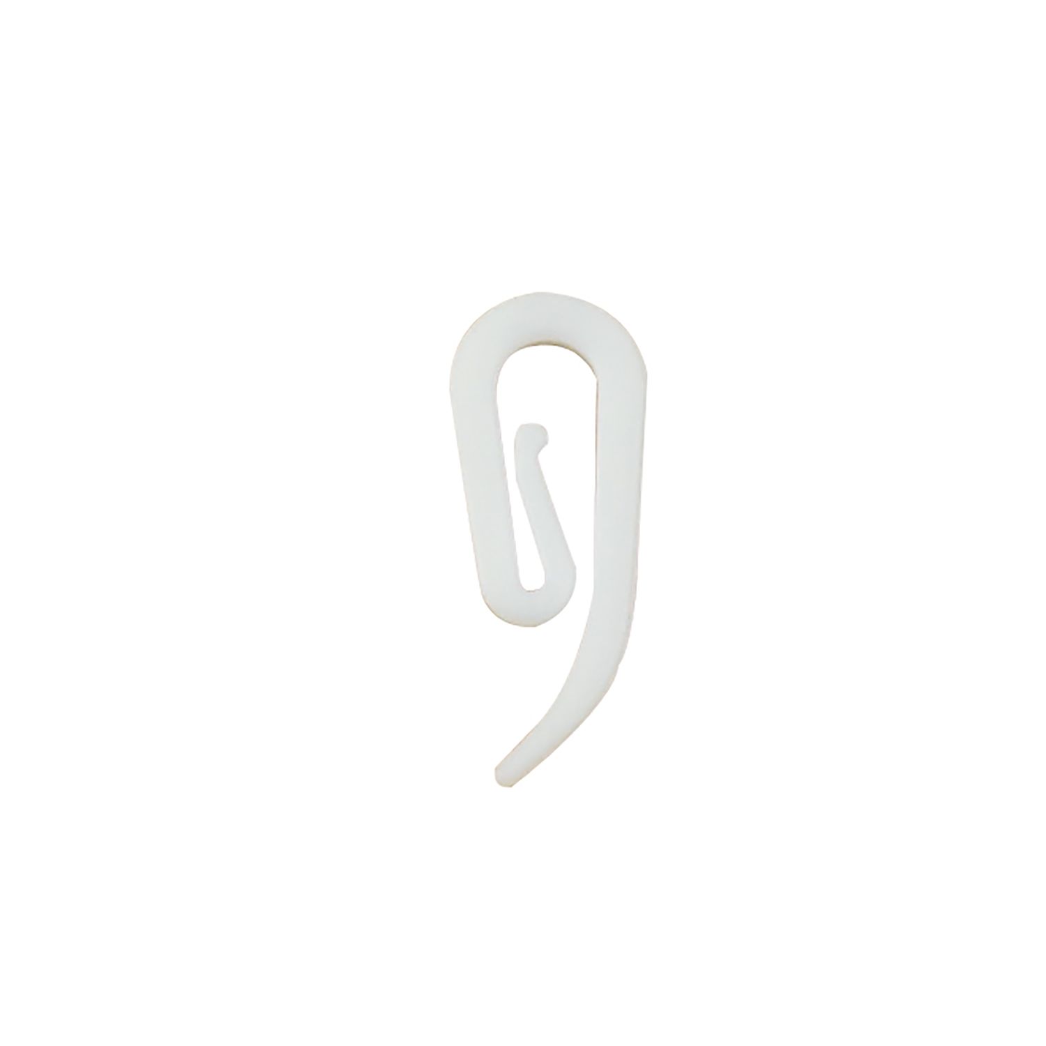 OPP Nisis Plastic White Curtain hook, (L)27mm, Pack of 100