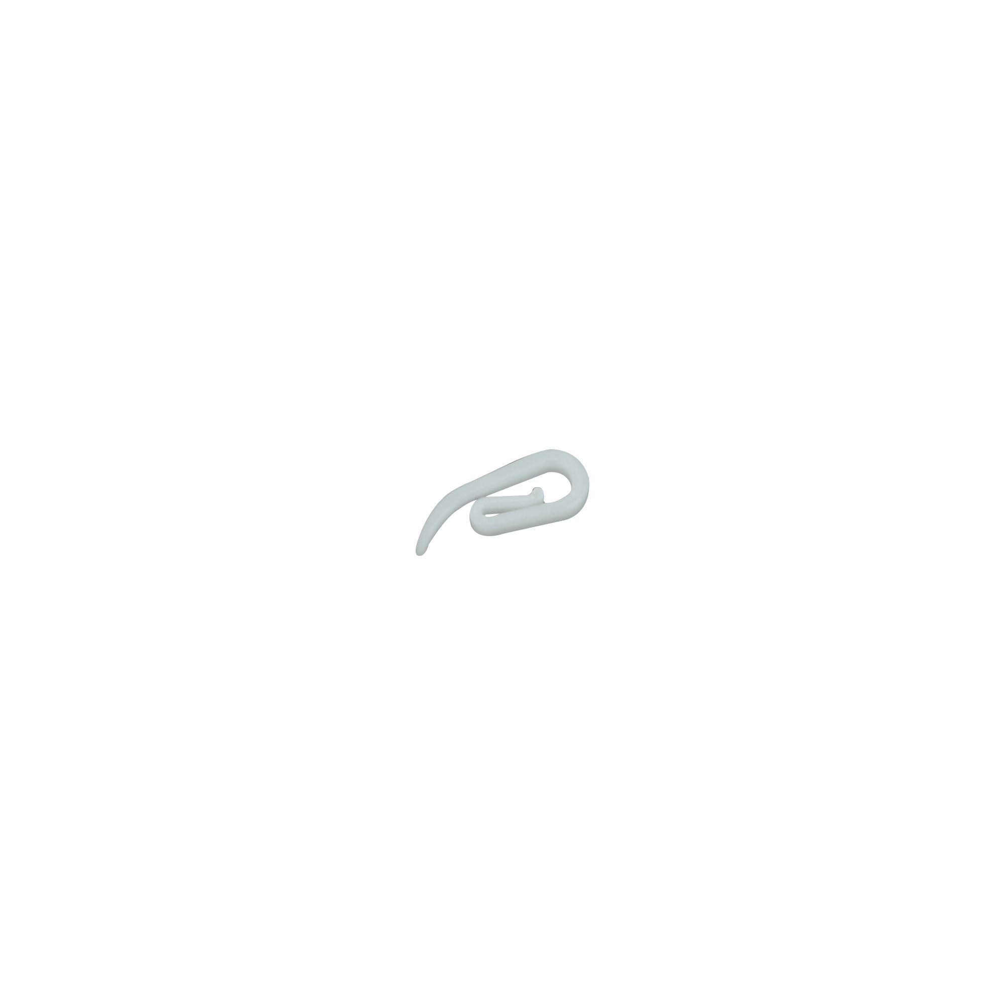OPP Nisis Plastic White Curtain hook, (L)27mm, Pack of 20