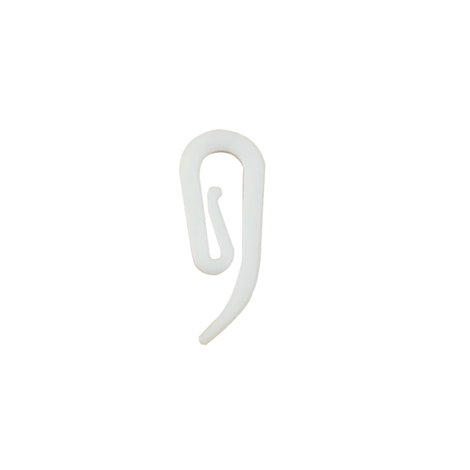 OPP Nisis Plastic White Curtain hook, (L)27mm, Pack of 20