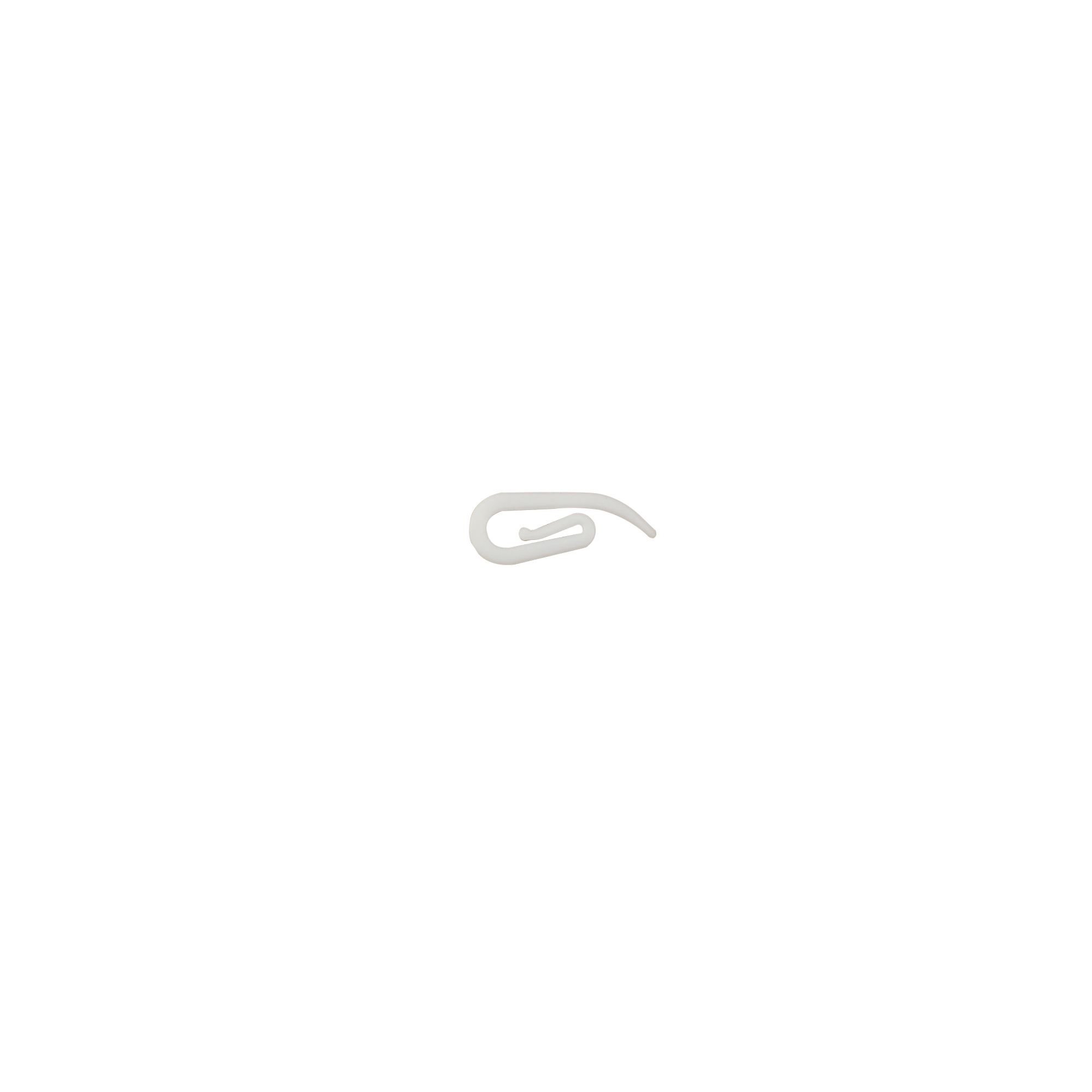 OPP Nisis Plastic White Curtain hook, (L)27mm, Pack of 20