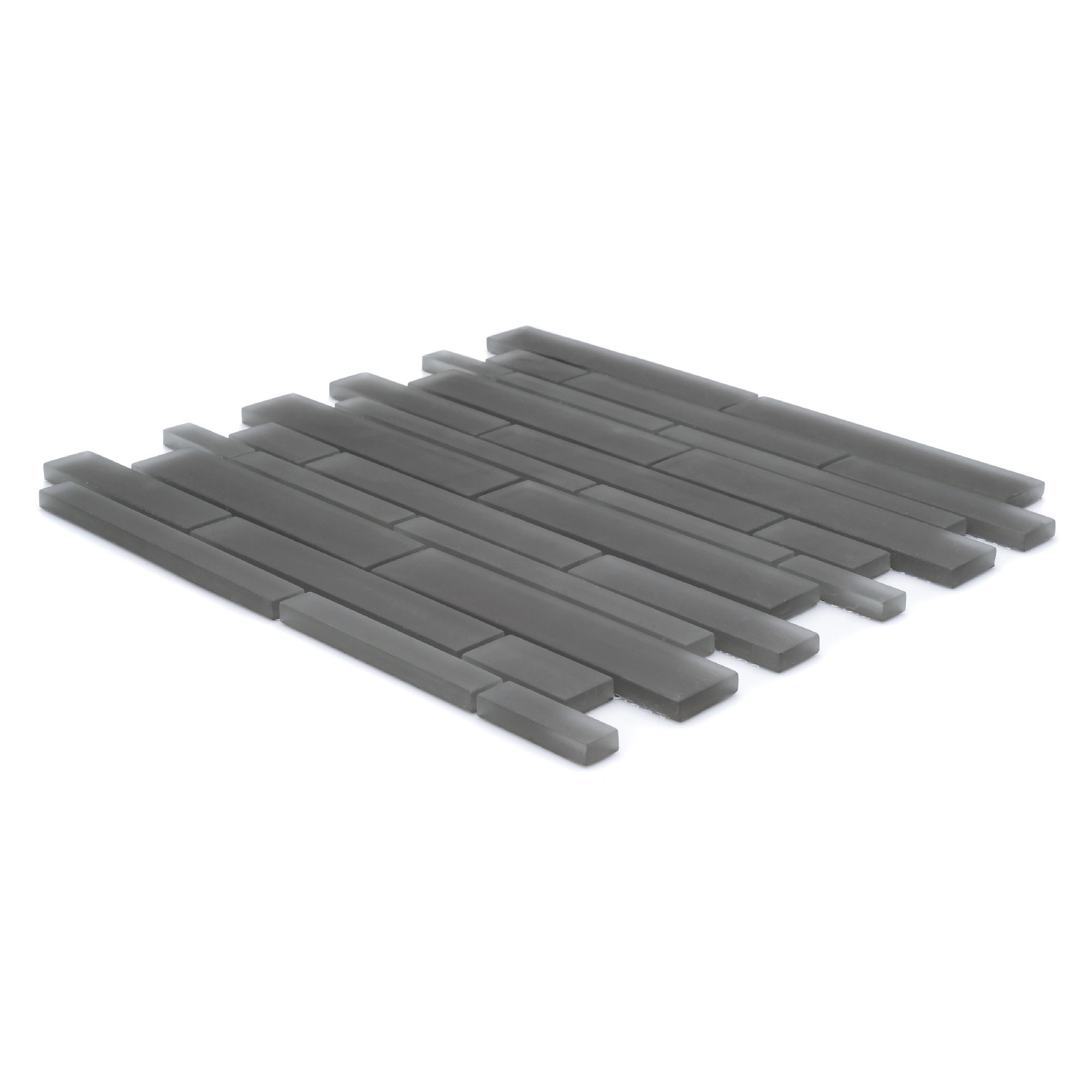 Opulence Smoke grey Frosted Glass Mosaic tile, (L)294mm (W)323mm