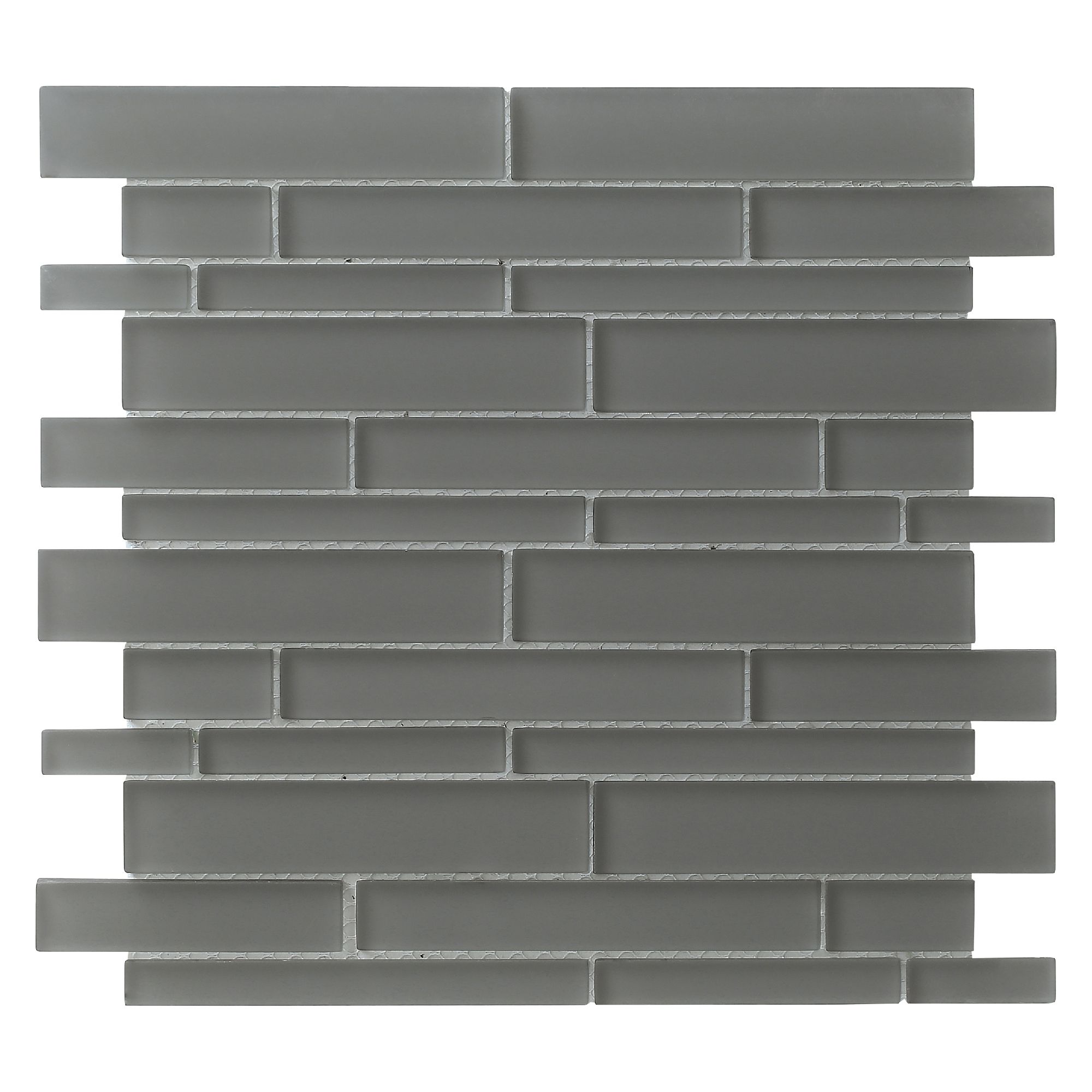 Opulence Smoke grey Frosted Glass Mosaic tile, (L)294mm (W)323mm
