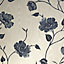 Opus Bella trail Black & cream Floral Embossed Wallpaper