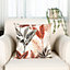 Orange & Grey Leaf Indoor Cushion (L)43cm x (W)43cm