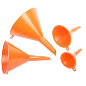 Orange Plastic Funnel, Pack of 4