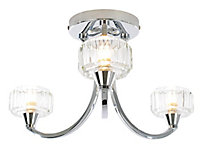 Orara Chrome effect 3 Lamp Bathroom Ceiling light