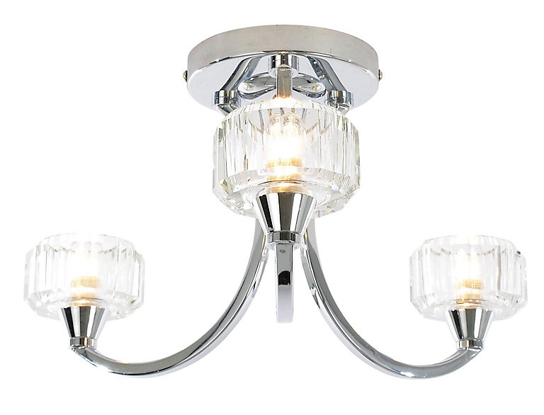 Orara Chrome Effect 3 Lamp Bathroom Ceiling Light Tradepoint - Cherika Brushed Chrome Effect 3 Lamp Ceiling Light