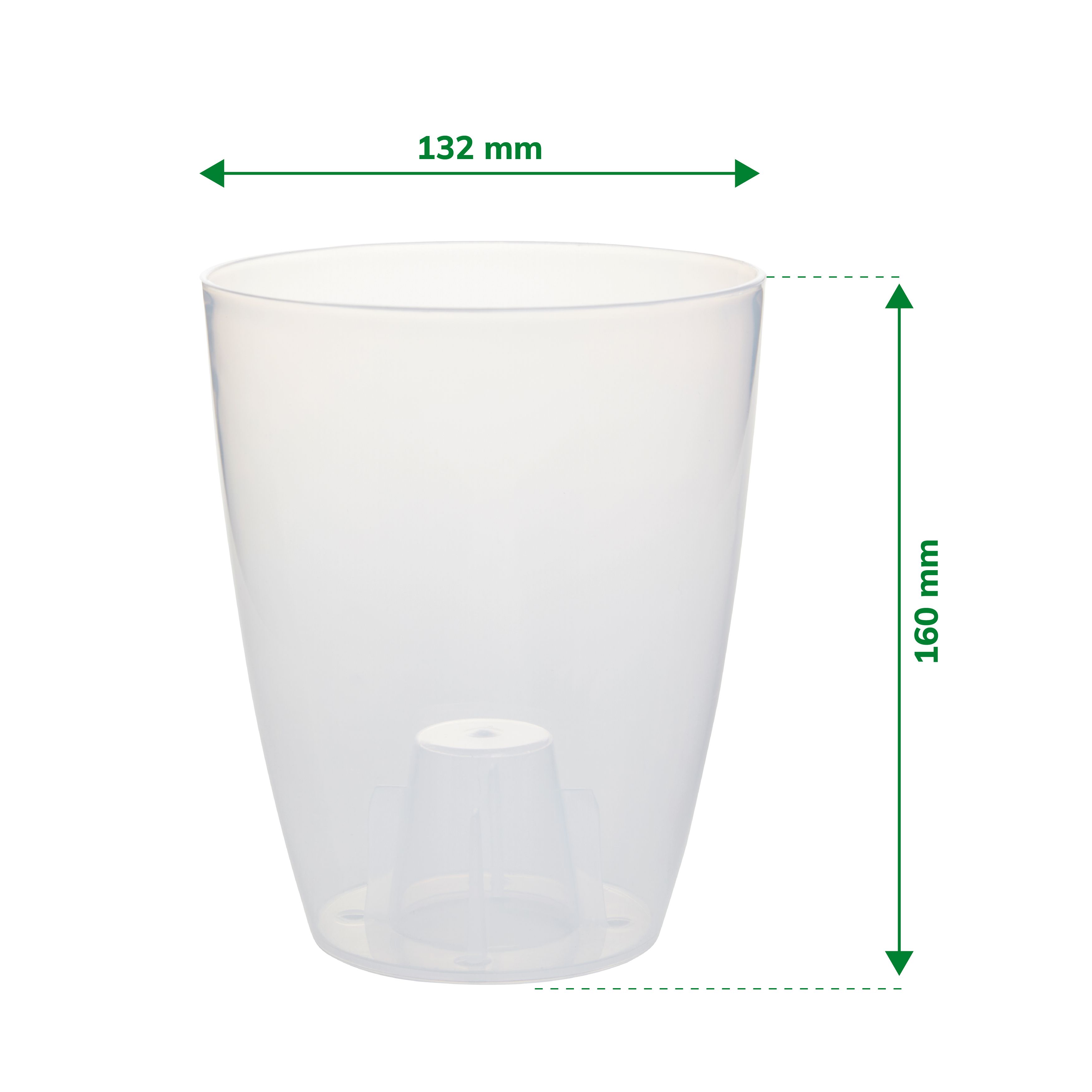 Orchid Transparent Plastic Circular Plant pot (Dia)12.5cm