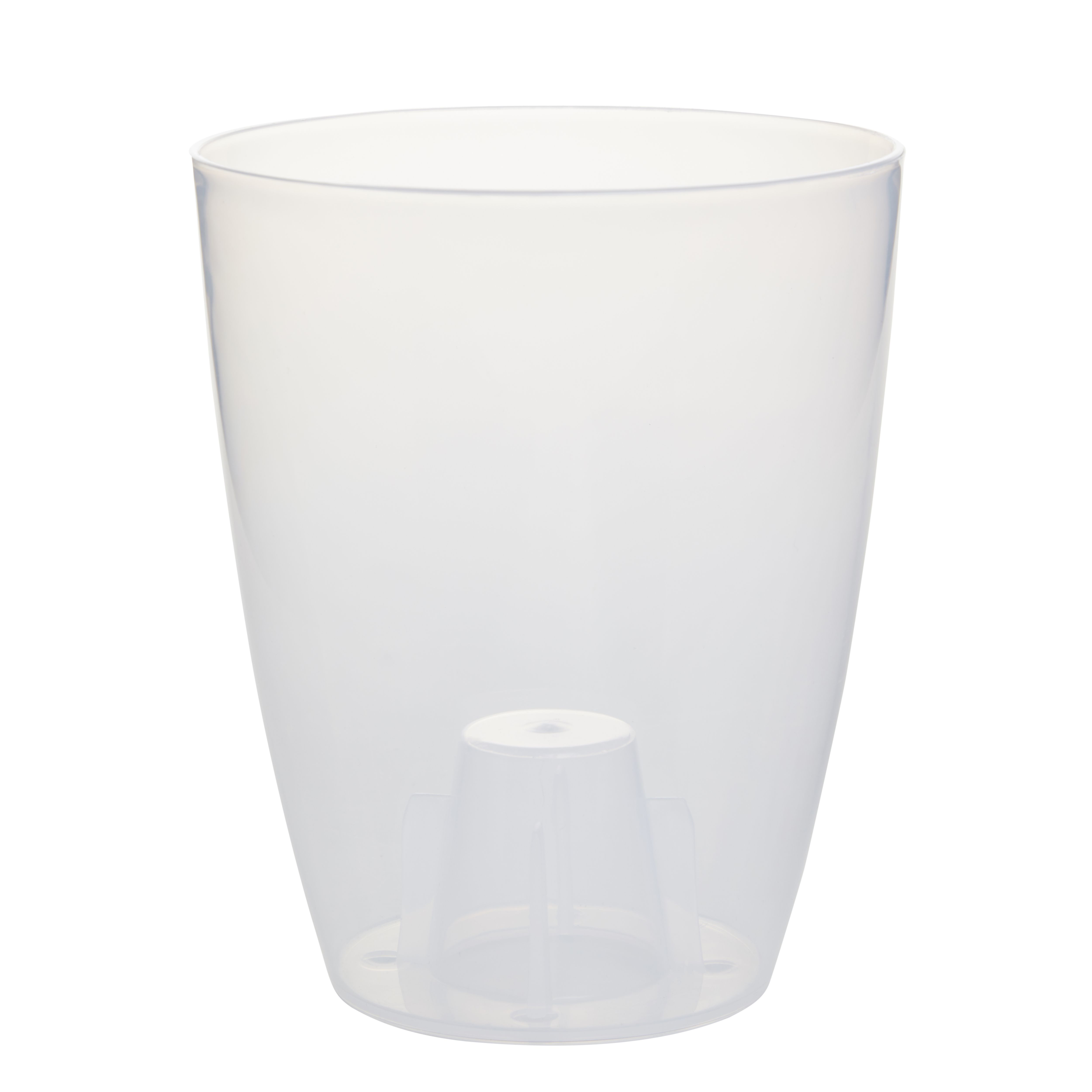 Orchid Transparent Plastic Circular Plant pot (Dia)12.5cm
