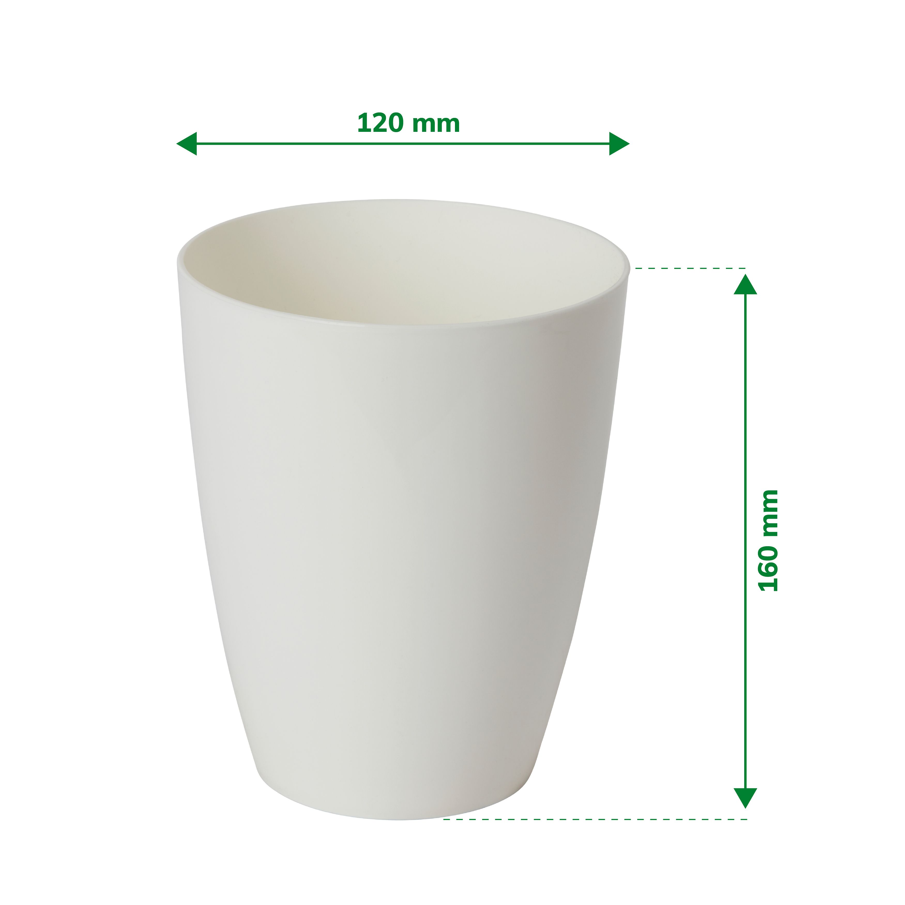 Orchid White Plastic Circular Plant pot (Dia)13.1cm