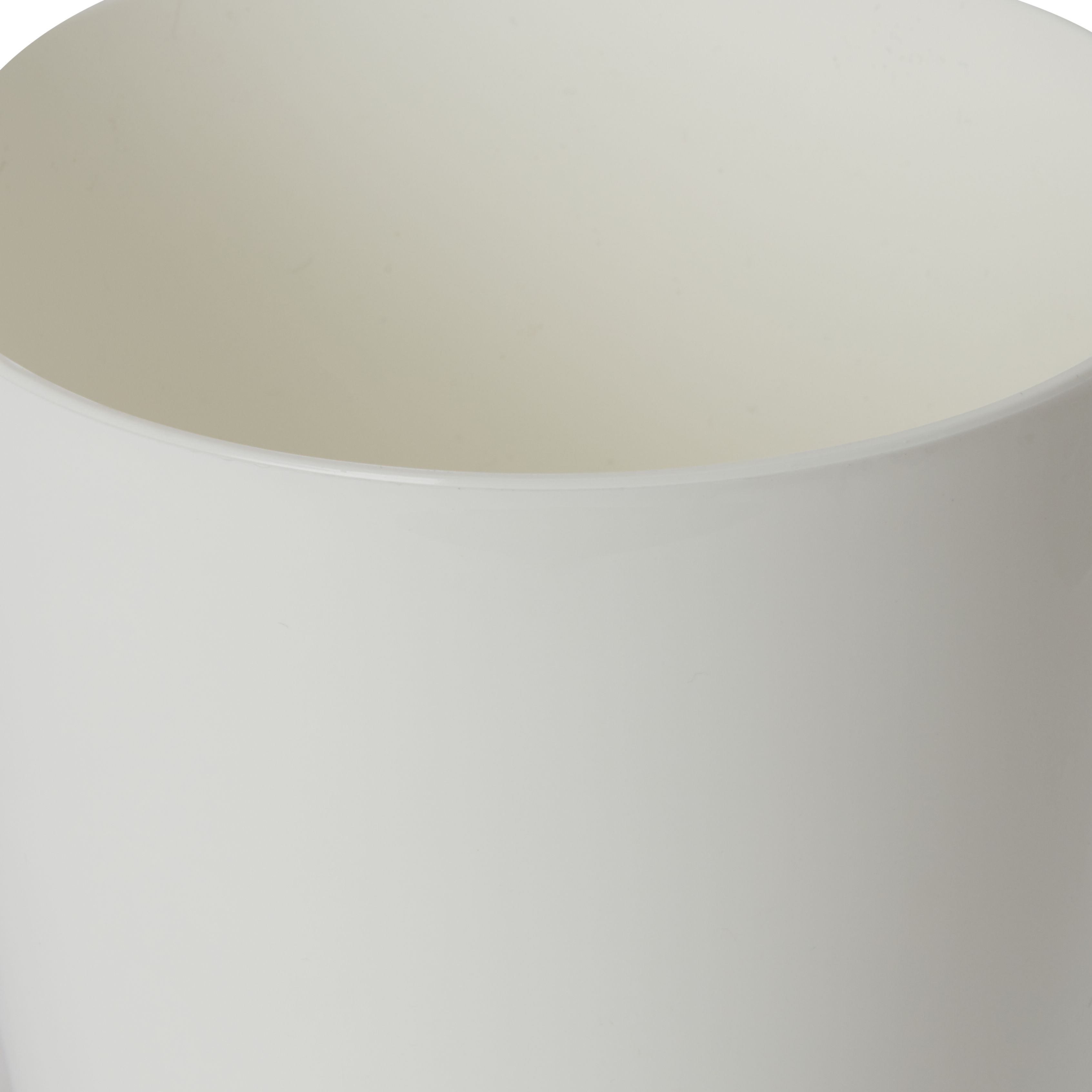 Orchid White Plastic Circular Plant pot (Dia)13.1cm