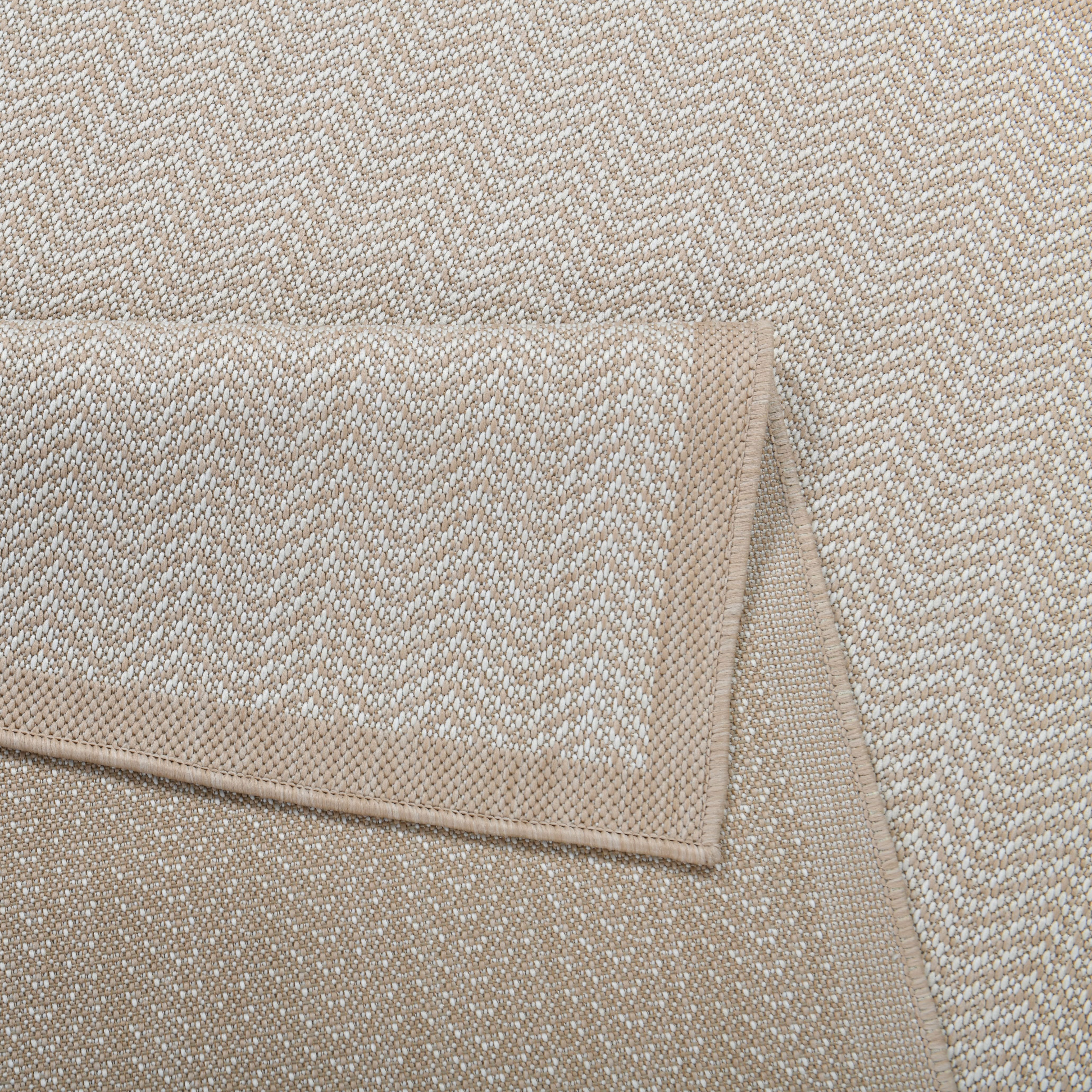 Origins Beige Herringbone Woven effect Medium Indoor & outdoor Rug, (L)100cm x (W)150cm