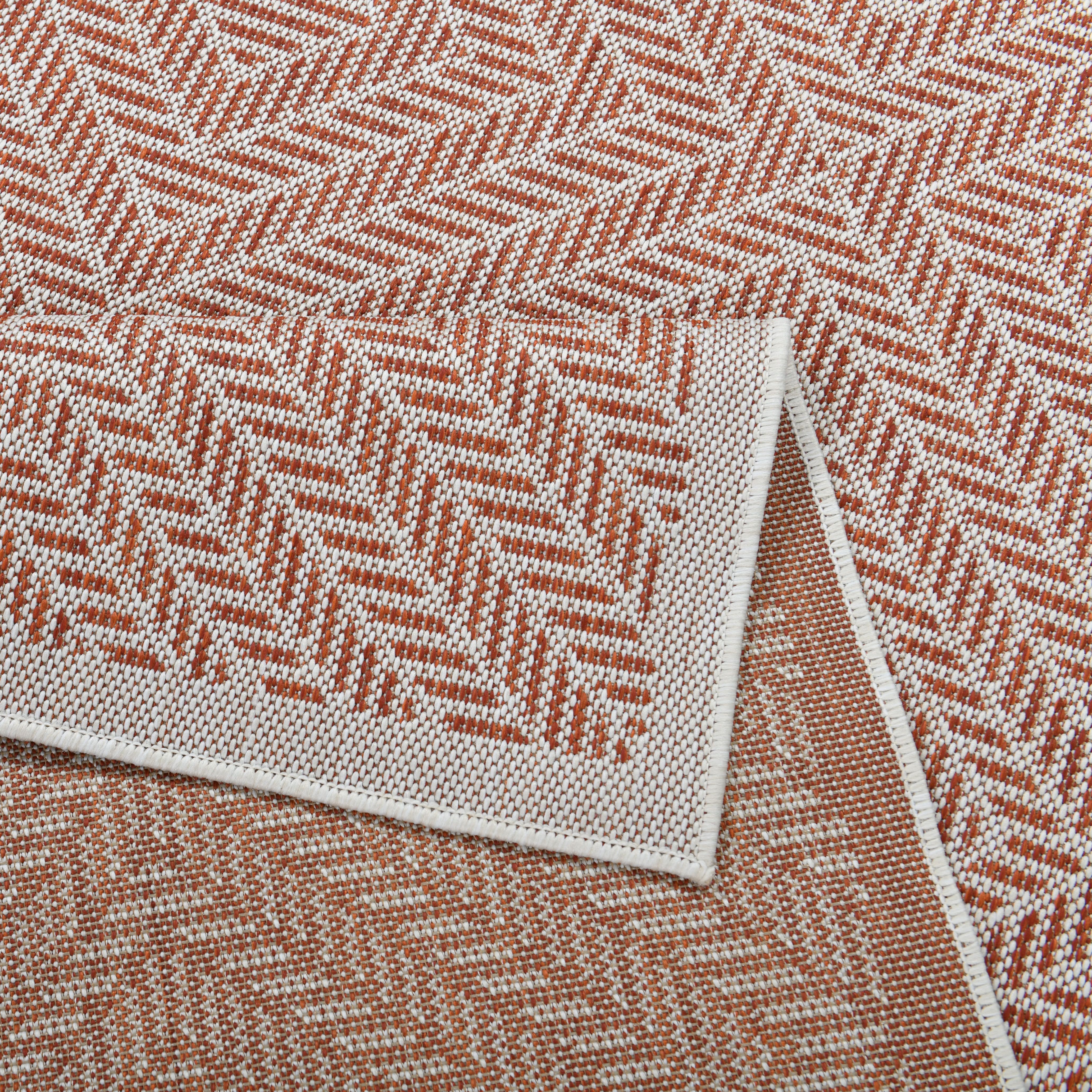 Origins Terracotta Geometric Woven effect Medium Indoor & outdoor Rug, (L)100cm x (W)150cm