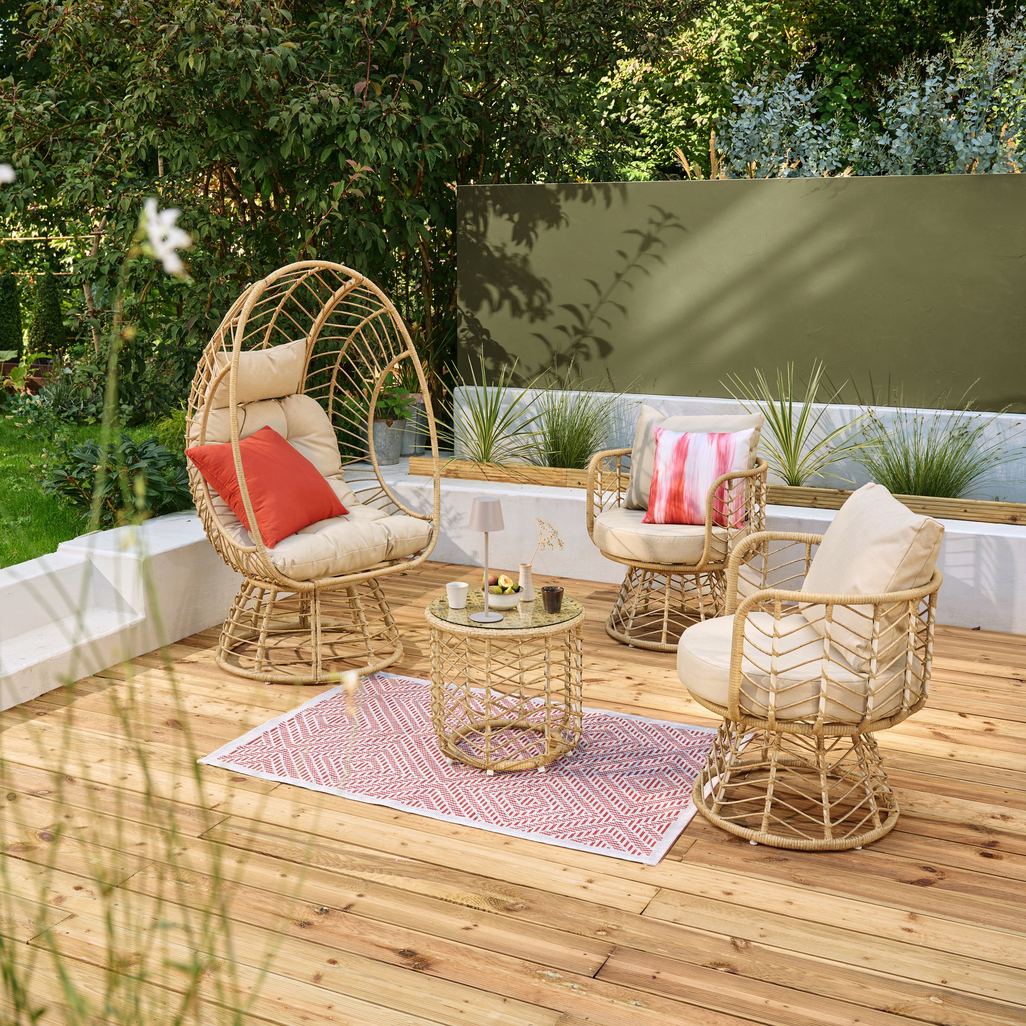 Origins Terracotta Geometric Woven effect Medium Indoor & outdoor Rug, (L)100cm x (W)150cm