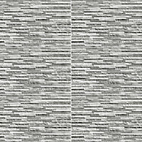 Oscano Grey mix Matt Stone effect Splitface Ceramic Indoor Wall Tile, Pack of 6, (L)300mm (W)600mm