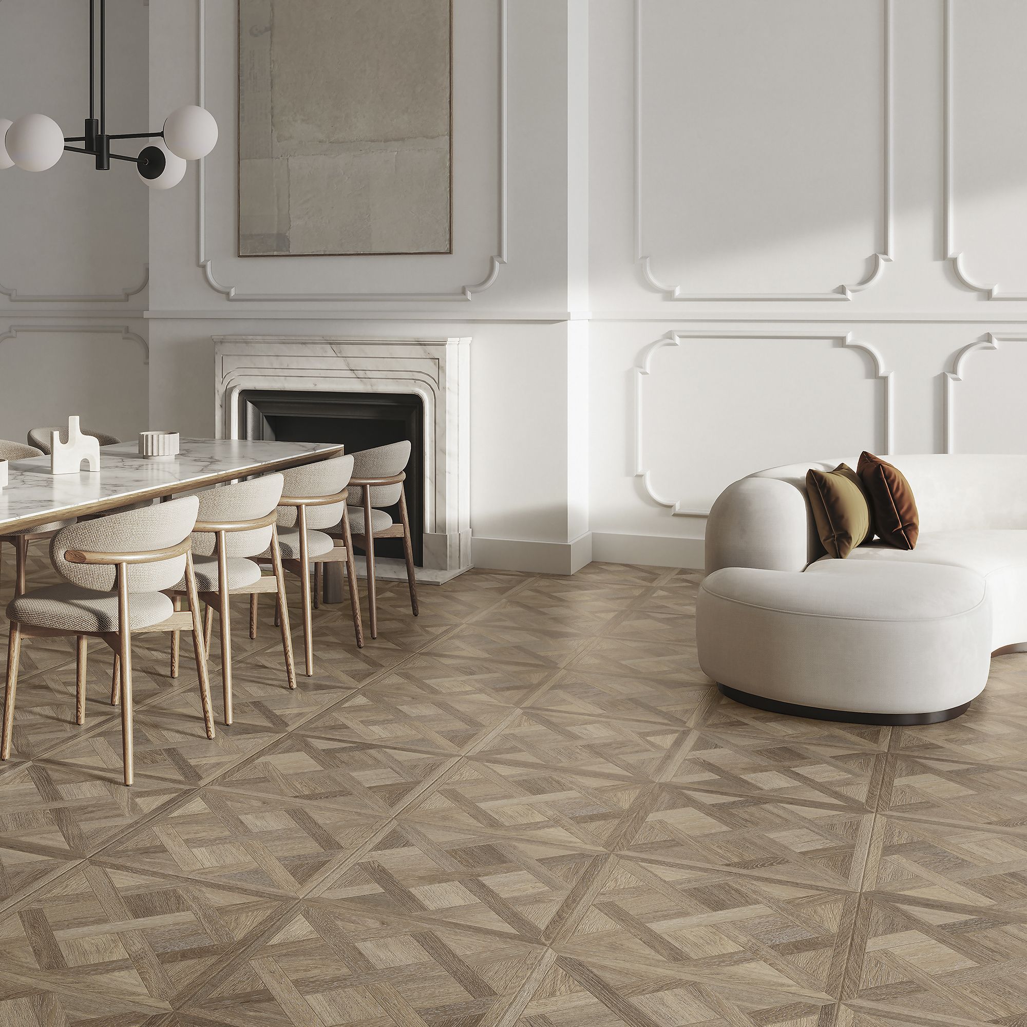 Ottavio Natural Matt Wood effect Porcelain Indoor Wall & floor Tile, Pack of 3, (L)600mm (W)600mm