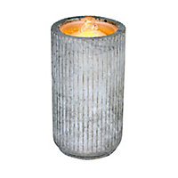 Outdoor Living UK Battery-powered Concrete style cylinder Water feature with LED lights (H)20cm