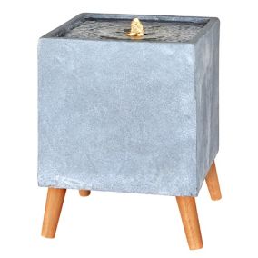 Outdoor Living UK Mains-powered Contemporary square Water feature (H)37.5cm
