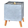 Outdoor Living UK Mains-powered Contemporary square Water feature with LED lights (H)37.5cm