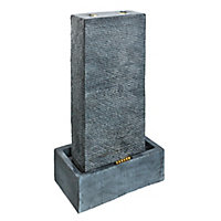 Outdoor Living UK Mains-powered Slate style wall Water feature with LED lights (H)103cm