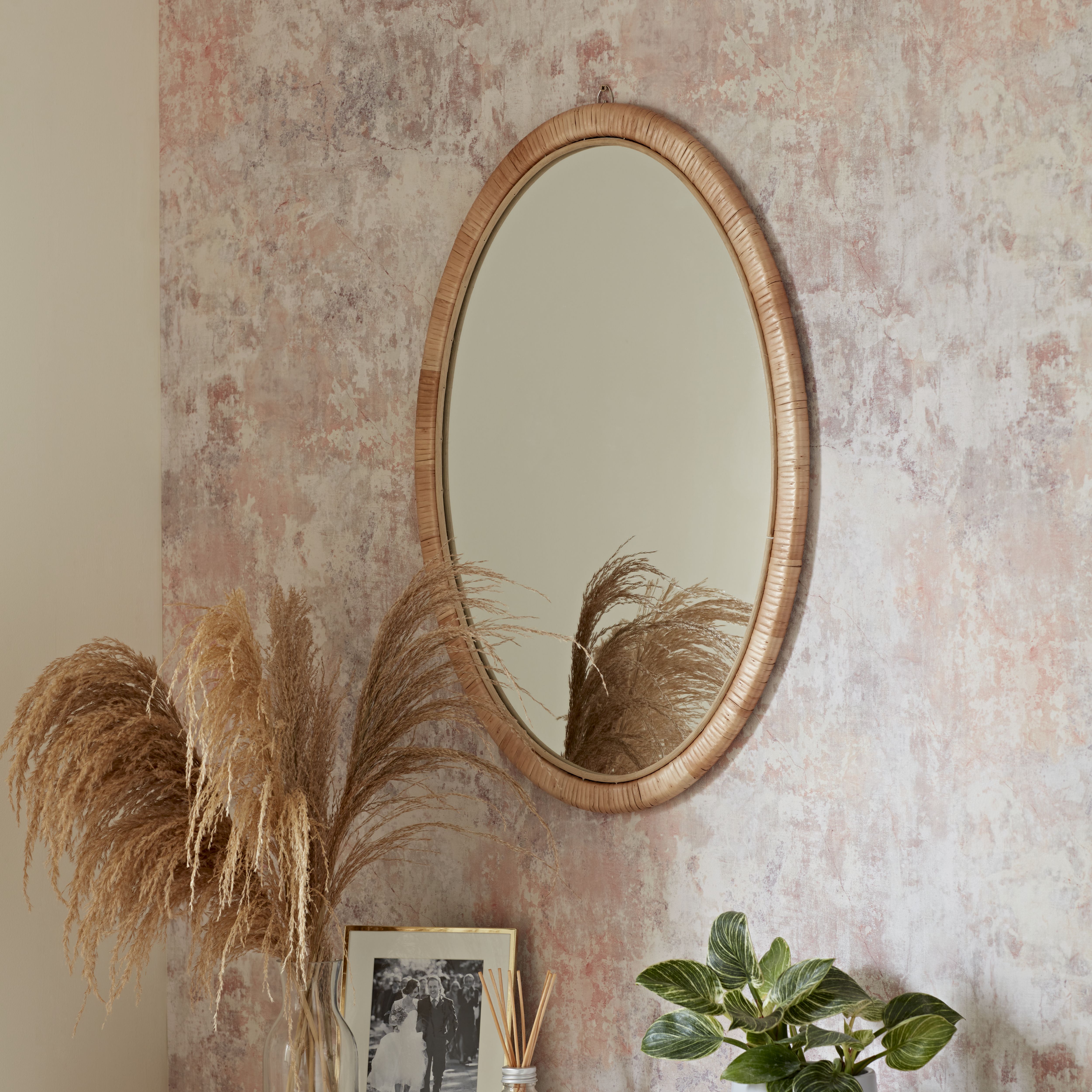 Oval Framed mirror (H)50cm