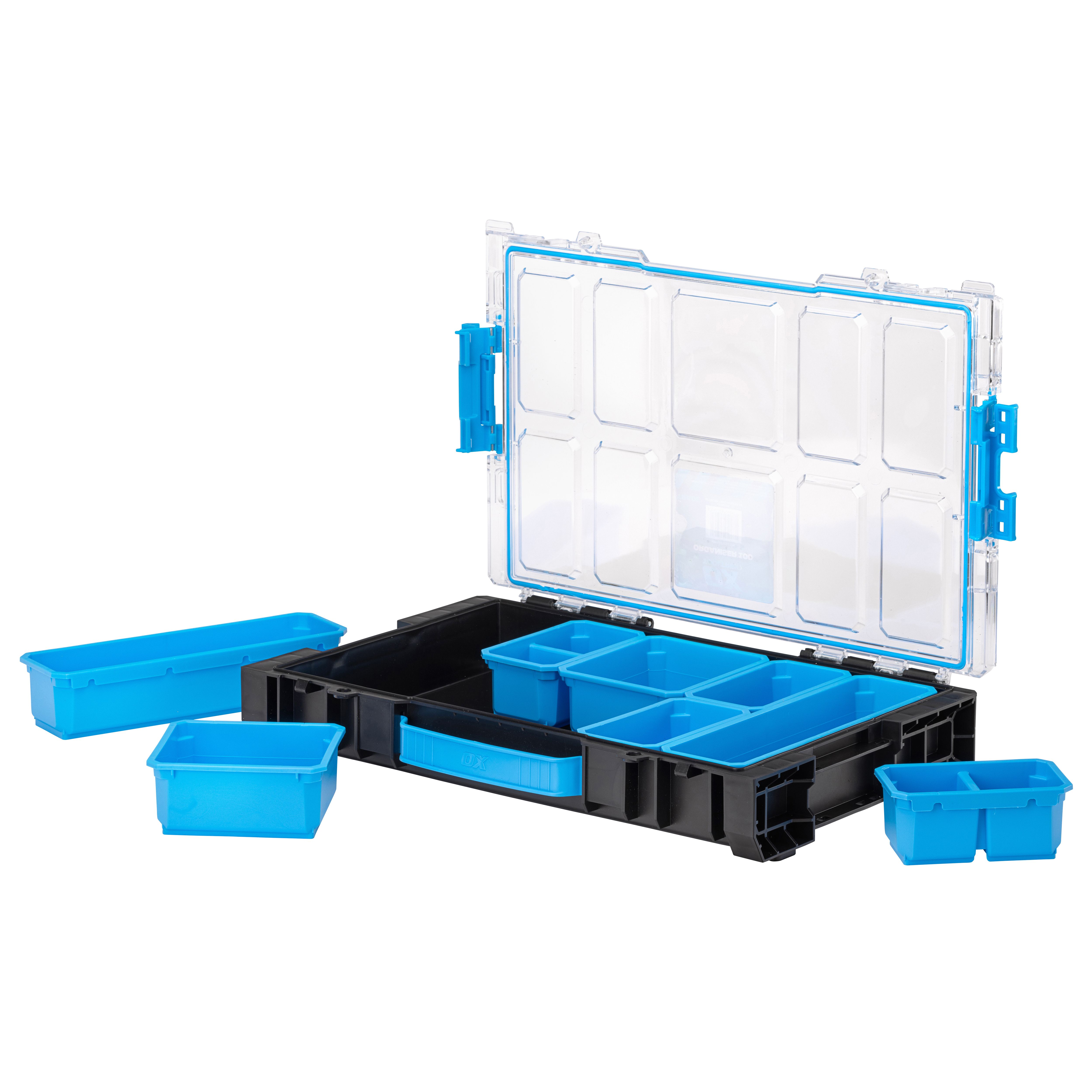 OX Tooltrek Black Small Divider compartment box with 8 compartment