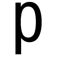 P symbol Black Self-adhesive labels, (H)60mm (W)40mm