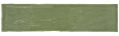 Padstow Green Ceramic Wall Tile, Pack of 22, (L)300mm (W)75mm