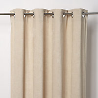 Pahea Beige Chenille Unlined Eyelet Curtain (W)167cm (L)183cm, Single