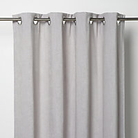 Pahea Grey Chenille Unlined Eyelet Curtain (W)167cm (L)228cm, Single