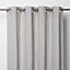 Pahea Grey Chenille Unlined Eyelet Curtain (W)167cm (L)228cm, Single