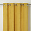 Pahea Yellow Chenille Unlined Eyelet Curtain (W)167cm (L)228cm, Single