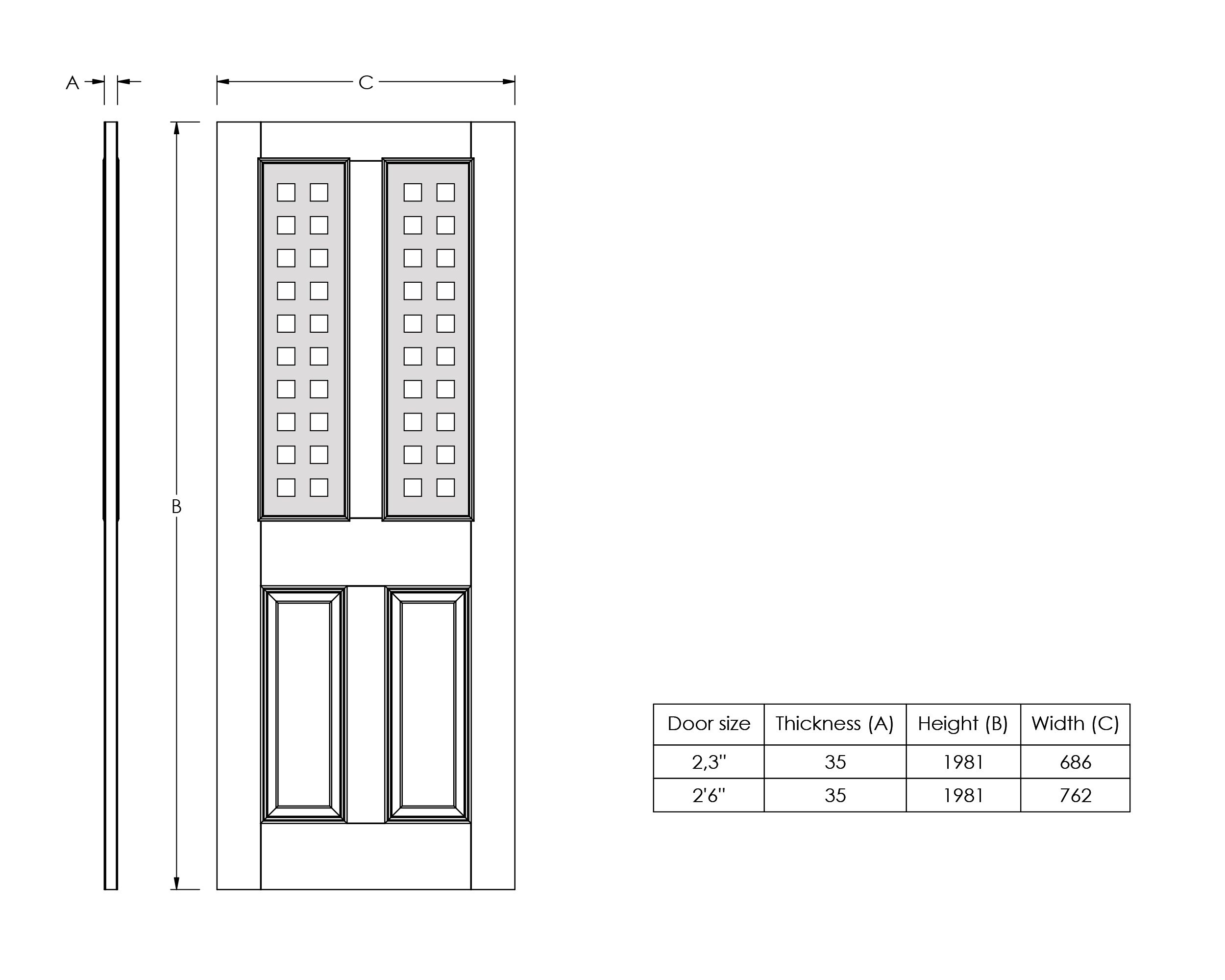 Painted 4 panel Frosted Glazed White Woodgrain effect Internal Door, (H)1981mm (W)686mm (T)35mm