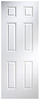 Painted 6 panel Broadland Patterned White Internal Door, (H)1981mm (W)762mm (T)35mm